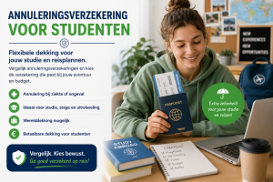 Student vergelijkt een annuleringsverzekering voor studie en reizen in het buitenland